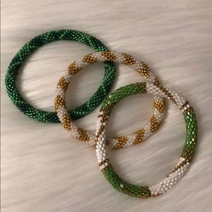 Lily and Laura Beaded Bracelet Bundle - Green